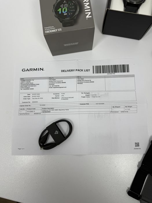 Garmin Forerunner 970 - Ca Nou + 8 Curele + 3 Folii + Factură