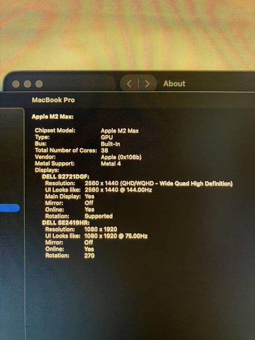 Macbook Pro 16 M2 Max - 1TB - 32GB Ram - Display Crapat - Functional