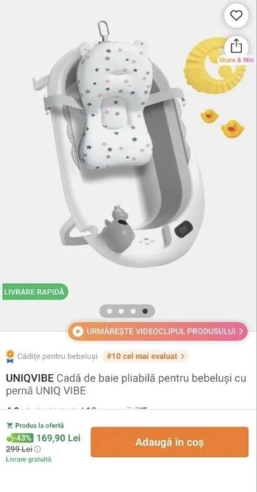 Cadita bebe pt baie