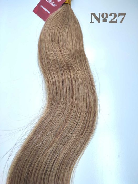 100% естествена коса за удължаване/екстеншъни без примеси - руса коса