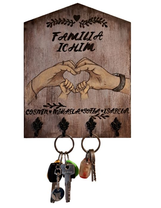 Cuier pentru chei pictat si personalizat