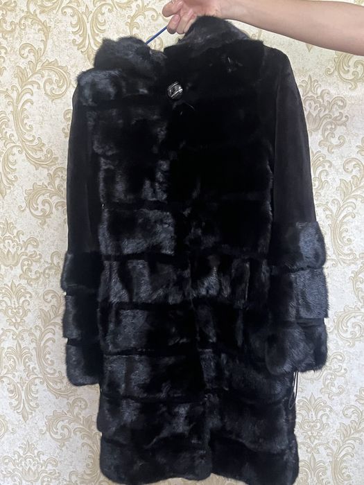 Норковая шуба с капюшоном