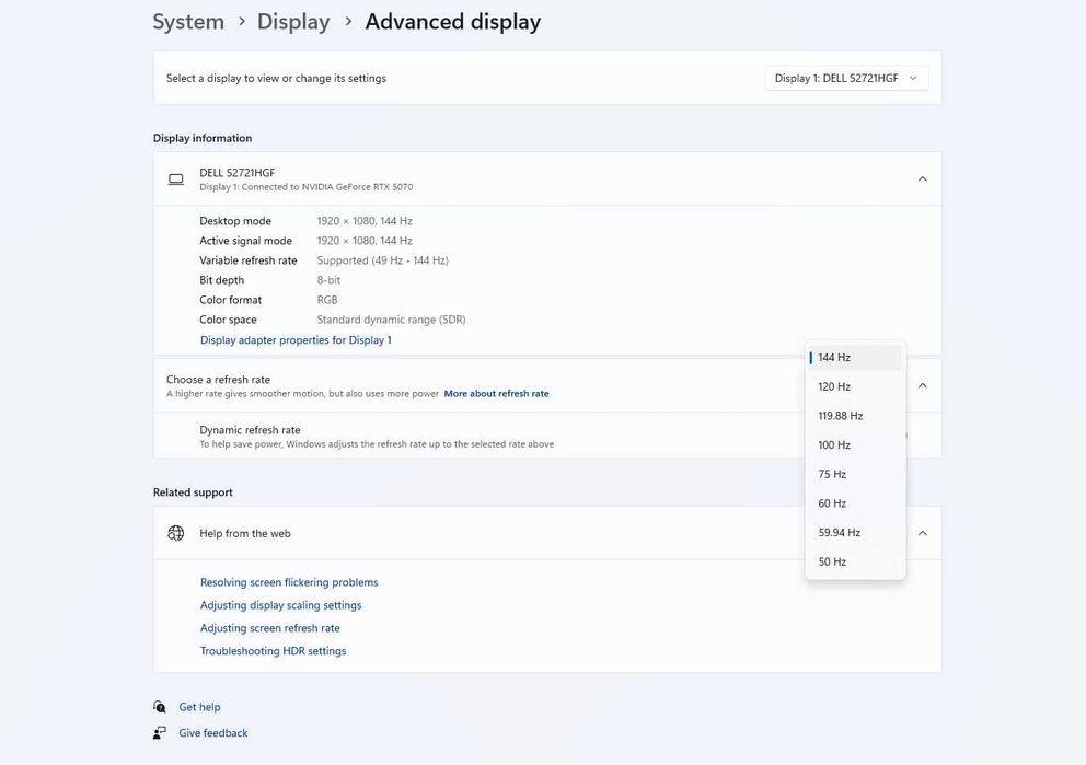 monitor dell 27 inch impecabil 144(hdmi)-165hz (Dp)