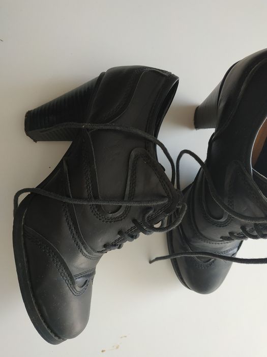 Botine dama negru cu șnur, Nr 36, cu toc