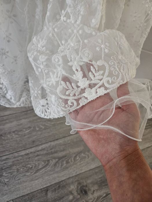 Детска официална бяла рокля с тюл Fiona & Co