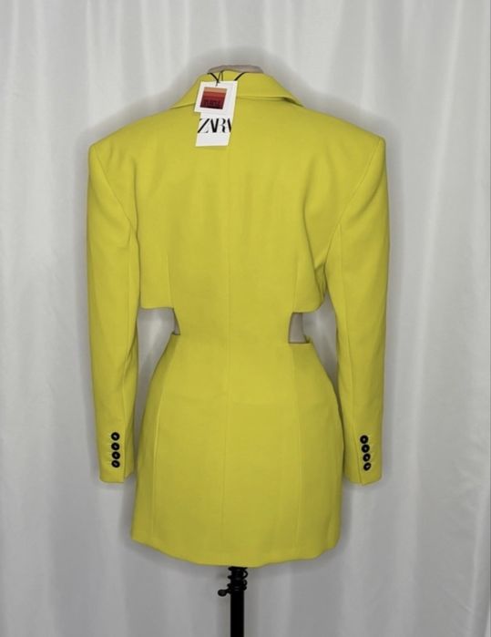 ZARA x Purple Magazine Cut Out Blazer Lime Green