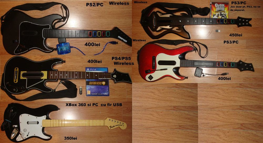 Chitara Guitar Hero Red Octane PS2 PS3 PS4 PS5 PC XBox 360