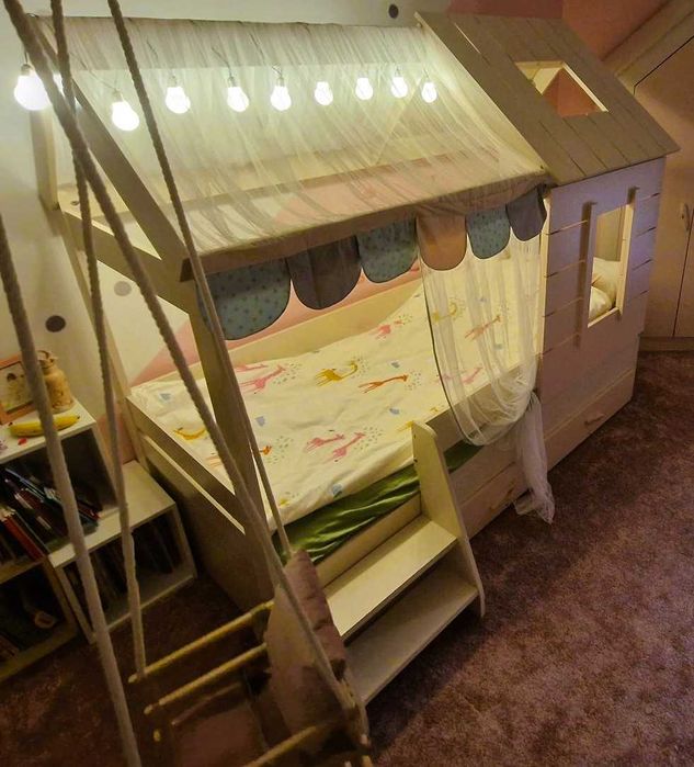 Детско легло къща PINK HOUSE - 90 х 200 - розово