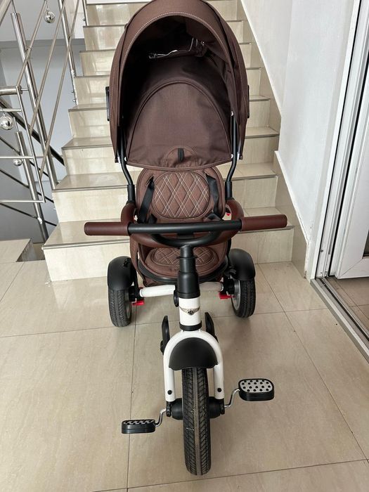 Tricicleta copii Bentley 6 luni-3 ani Premium Satin White 6 in 1 Noua