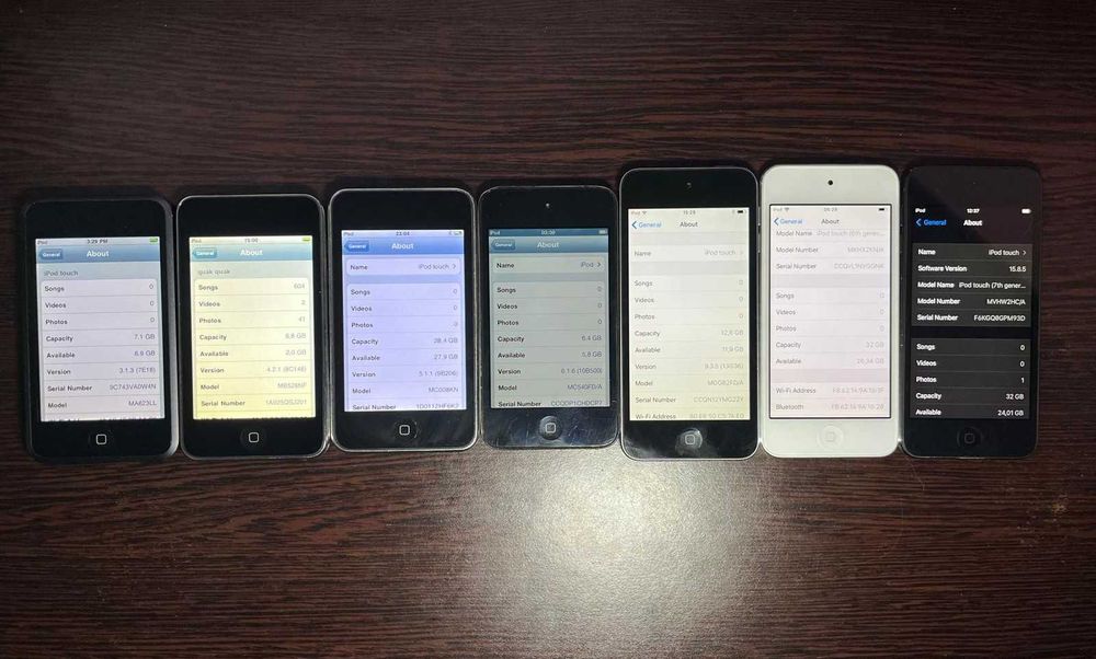 Colecție completă iPod Touch 1–7 Gen – toate funcționale