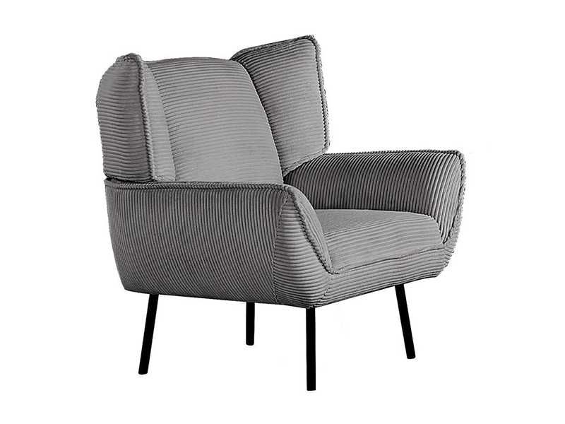 Фотьойл, EMERALD, Сив, Текстил, 83х83х92см.