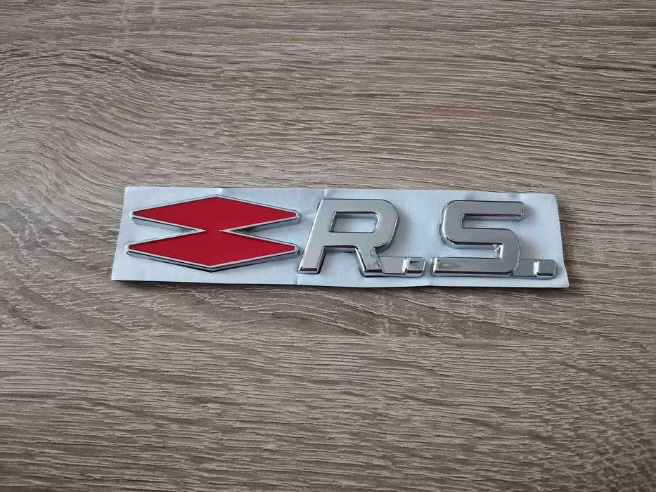Renault RS Рено Р.С емблема червено със сребристо
