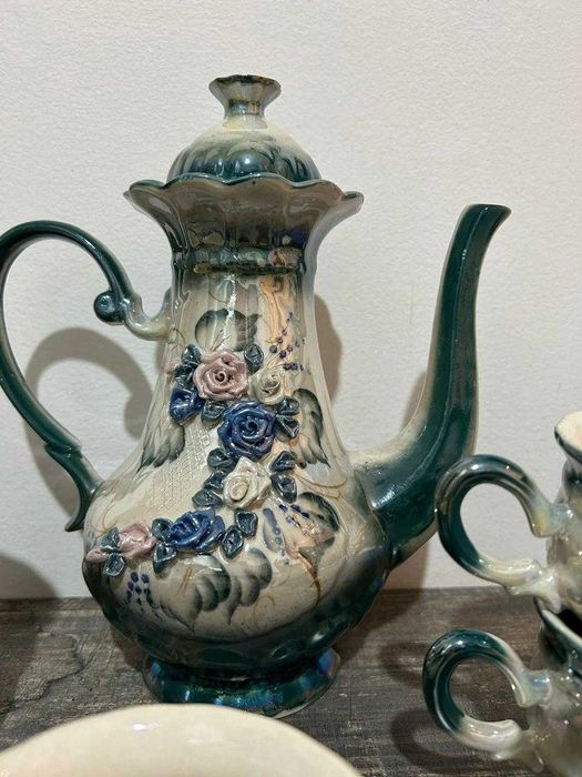 Чайно-кофейный сервиз перламутр, лепнина, коллекционирование