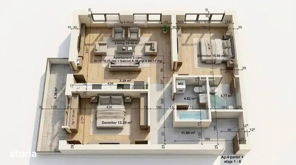 OPORTUNITATE |Apartament 3 camere | Marriott | Bloc Nou| Comision 0 |