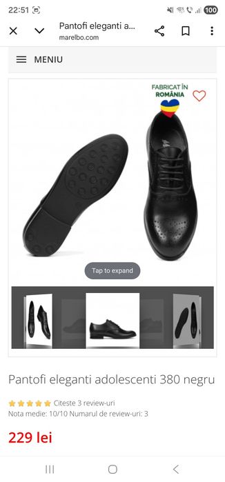 Pantofi Marelbo piele baieti 36 o purtare