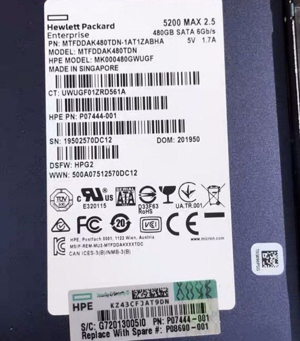 SSD для Сервера SSD Hpe 1.92 Tb sas 12G RI SFF 2.5