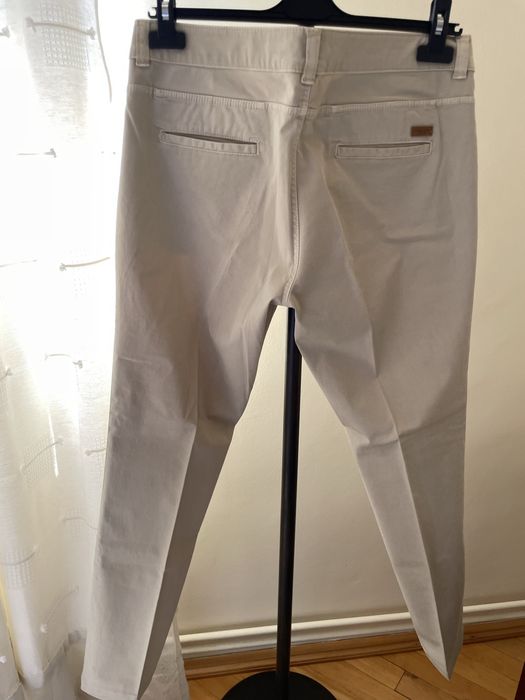 Pantaloni Massimo Dutti, bumbac, bej