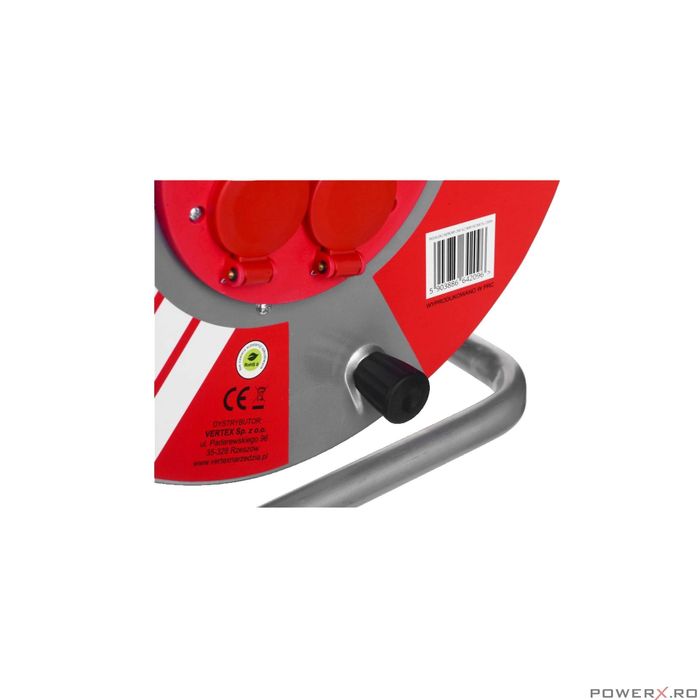 Rola cablu electric prelungitor 25M cadru metalic 3x2.5, Vertex