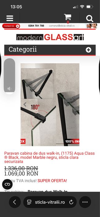Paravan dus negru