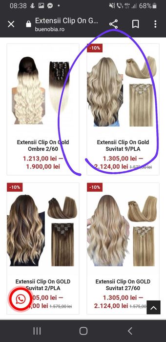 Extensii clip on gold suvitat