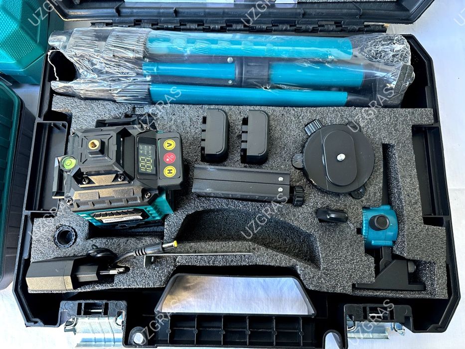 4в1 комплект вместе перфоратор + шруповерт + лазерный уровень болгарка