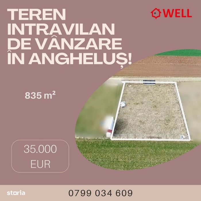 Teren intravilan de vânzare în Angheluș!