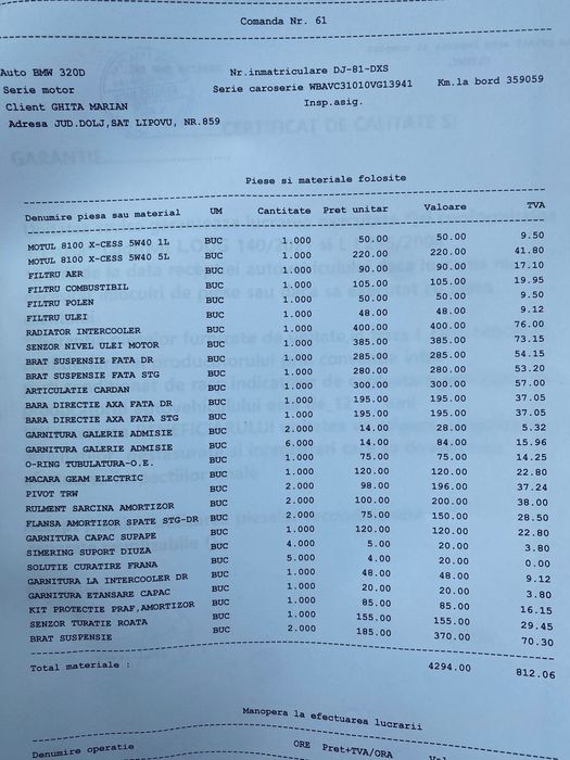 Vand /schimb BMW e90