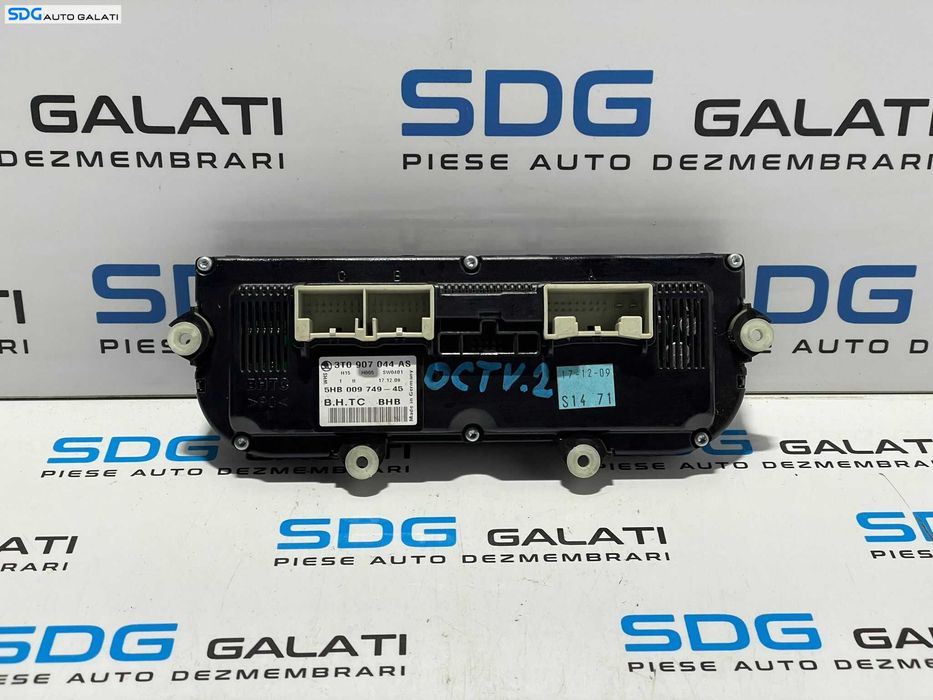 Panou Unitate Comanda AC Aer Conditionat Clima Climatronic cu Incalzire in Scaune Skoda Superb 2 2008 - 2015 Cod 3T0907044AS 5HB009749-45 [L2841]