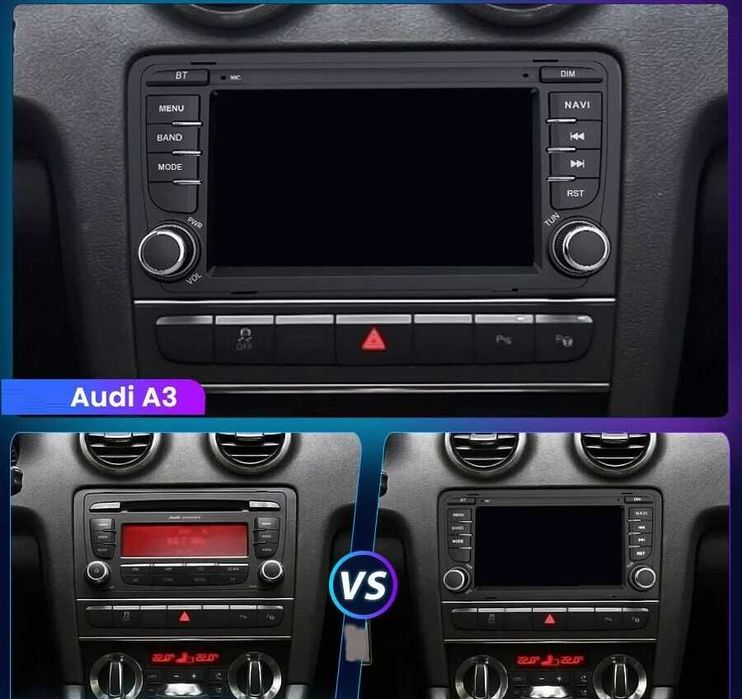 Navigatie Android Audi A3 8P , Carplay Android Auto + Camera Marsarier