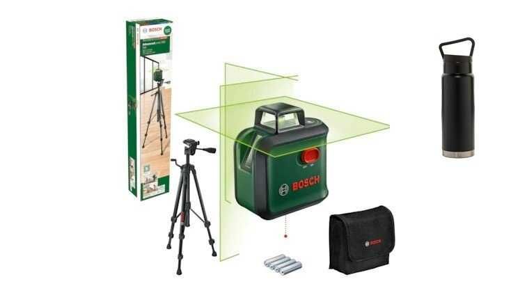 Лазерен нивелир Bosch AdvancedLevel 360 SET , с кръстосани линии и отвес , със зелен лъч , 360 , 24 m ,