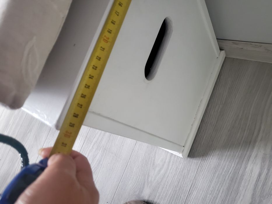 Bancă depozitare IKEA  din lemn cu pernă șezut – Alb