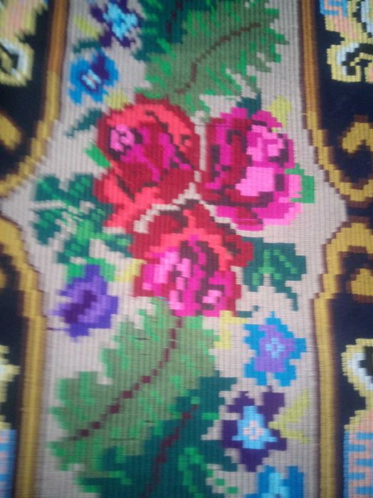 Carpete de perete, covor iuta si cerga de lànà f vechi lucrate manual