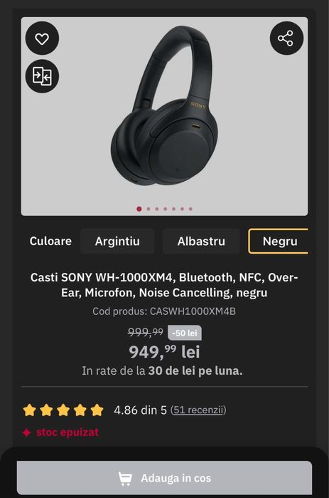 Casti Sony WH-1000XM4