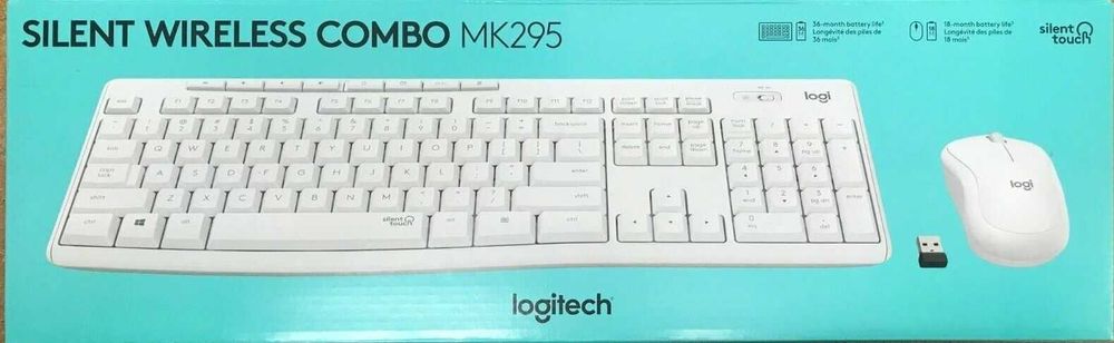 Kit Mouse si Tastatura wireless Logitech MK295 silent cod 920-009824 culoare alb garantie nou Sigilat