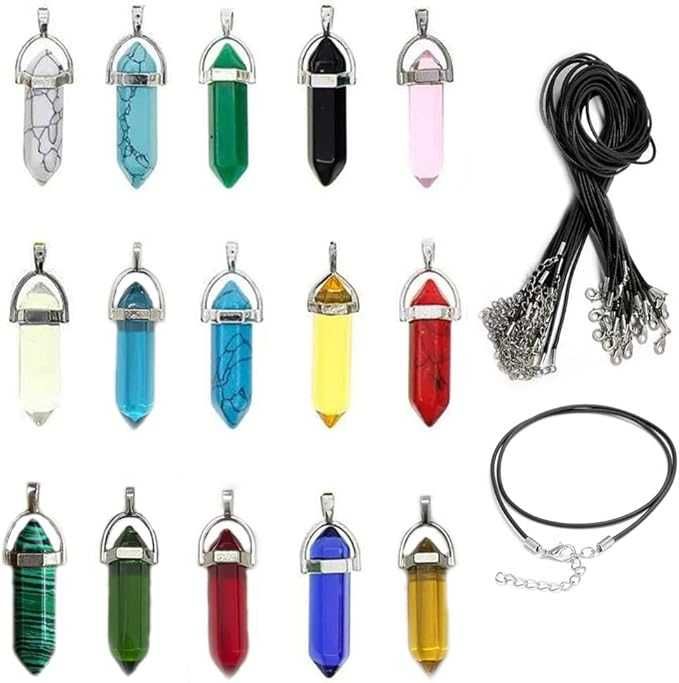 Колие с кристал / Гердан с полускъпоценни камъни . Аметист , Авантюрин