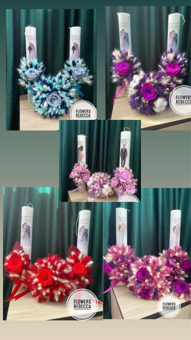 Lumanari ceara personalizate Nunta Botez Cununie Buchet Mireasa Nasa