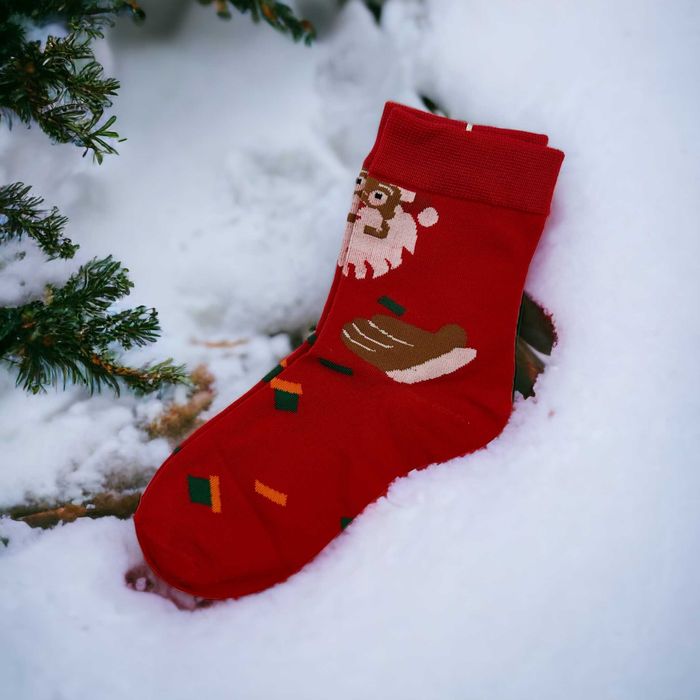 Sosete din bumbac cu decoratiuni de Craciun, unisex, 39-42 EU/43-46 EU
