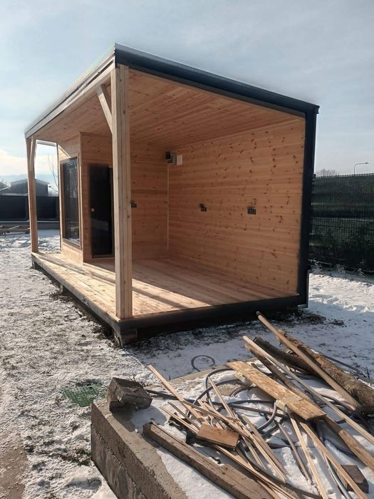 Container modular tiny house ciubar sauna