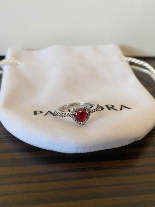 Inel Pandora Argint S925 Inima Rosie