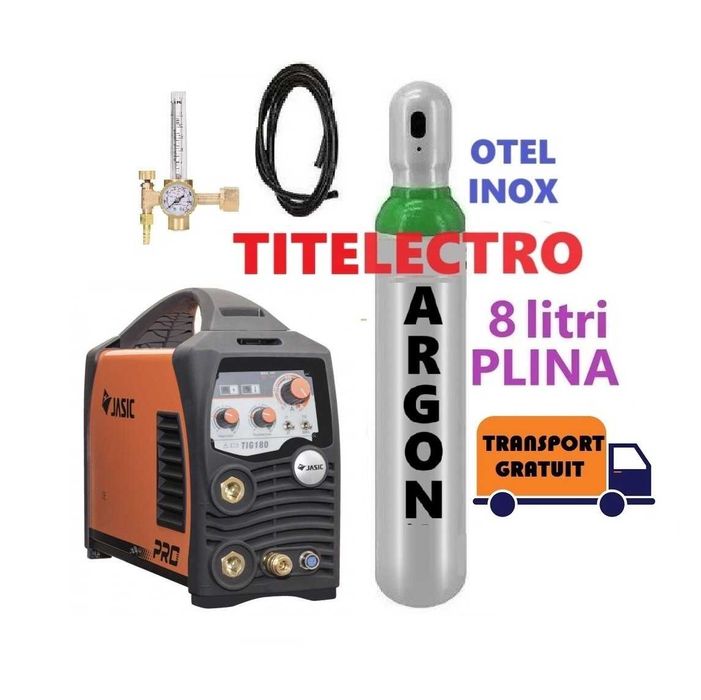 Aparat de sudura fier inox TIG 180 JASIC + butelie argon + reductor