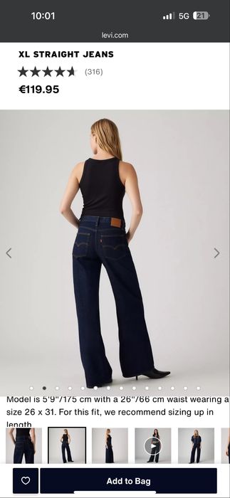 Дънки LEVIS; модел XL straight; размер 28