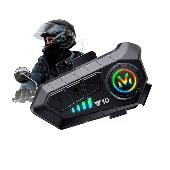 Sistem de comunicare moto Intercom, Bluetooth V5.3, voce/microfon HD, asistent vocal, redare muzica/apeluri, IPX6 Waterproof, reducere zgomot