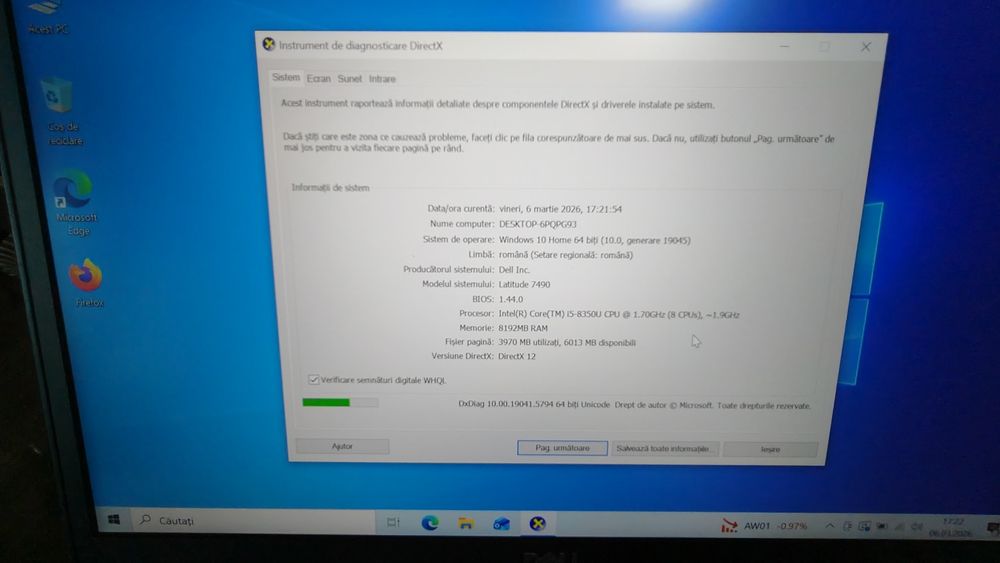 Dell latitude 7490 / i5 gen 8 / 8 GB RAM / ssd 256 /