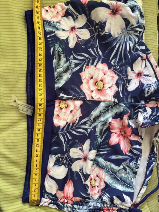 Costum de baie 2 piese NOU - albastru metalic