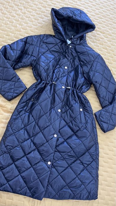 Дълго шушляково яке с качулка