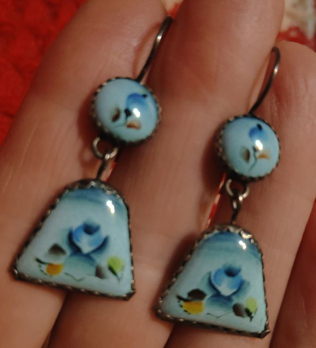 Серьги финифть СССР