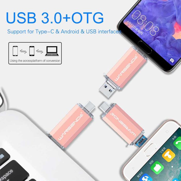 Флаш памет 256 GB 3 в 1- USB, type C, micro USB