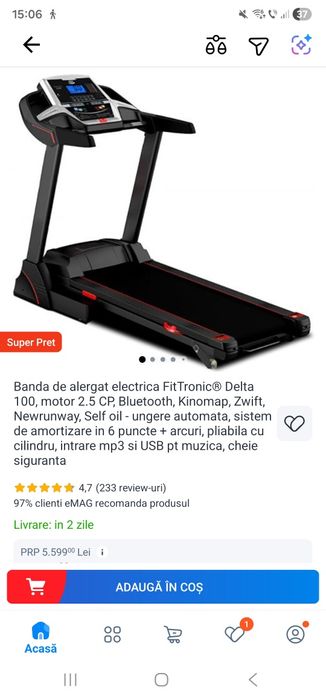Banda de alergat electrica