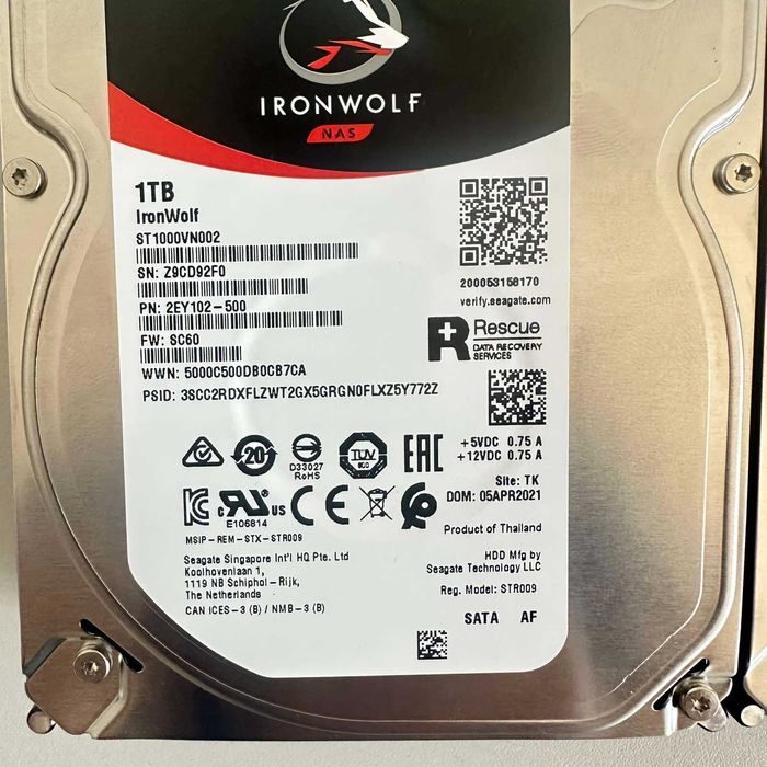 Хард диск 1TB 3.5" Seagate Ironwolf NAS SATA 6GB/s