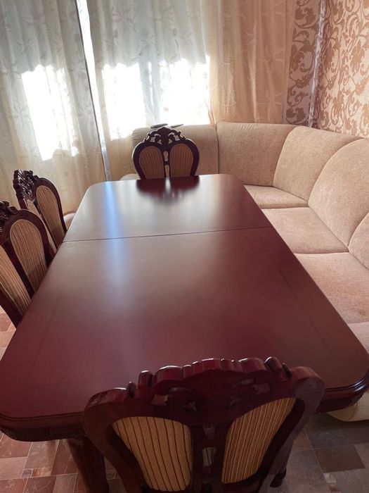 Стол с 6 стульями деревянный